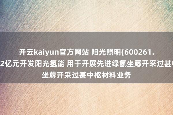 开云kaiyun官方网站 阳光照明(600261.SH)：拟出资2亿元开发阳光氢能 用于开展先进绿氢坐蓐开采过甚中枢材料业务