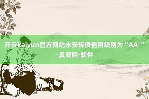 开云kaiyun官方网站永安转债信用级别为“AA-”-反波胆·软件
