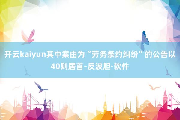 开云kaiyun其中案由为“劳务条约纠纷”的公告以40则居首-反波胆·软件