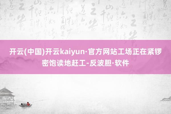 开云(中国)开云kaiyun·官方网站工场正在紧锣密饱读地赶工-反波胆·软件