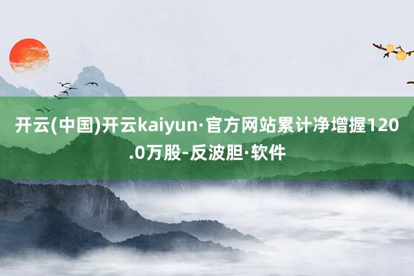 开云(中国)开云kaiyun·官方网站累计净增握120.0万股-反波胆·软件
