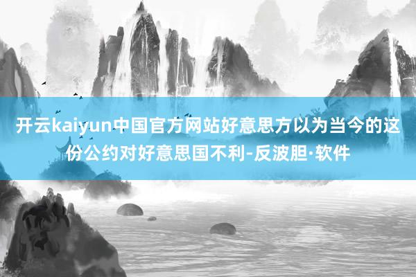 开云kaiyun中国官方网站好意思方以为当今的这份公约对好意思国不利-反波胆·软件