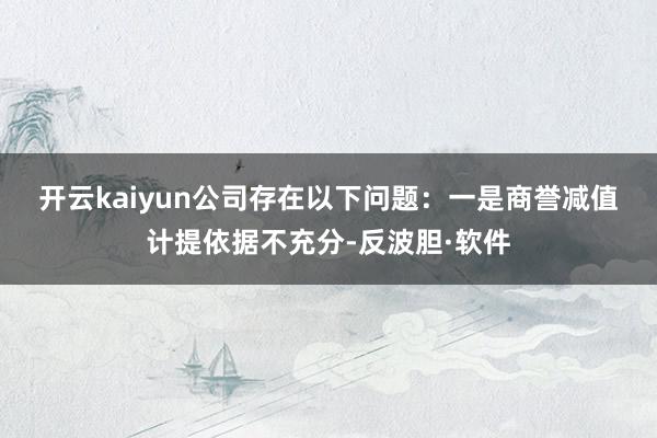 开云kaiyun公司存在以下问题：　　一是商誉减值计提依据不充分-反波胆·软件