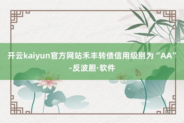 开云kaiyun官方网站禾丰转债信用级别为“AA”-反波胆·软件