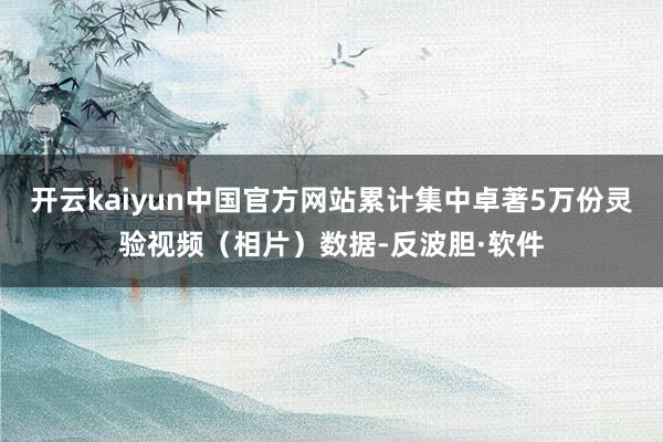 开云kaiyun中国官方网站累计集中卓著5万份灵验视频（相片）数据-反波胆·软件