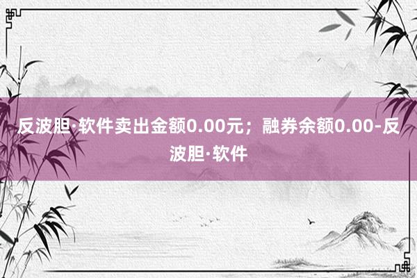 反波胆·软件卖出金额0.00元；融券余额0.00-反波胆·软件