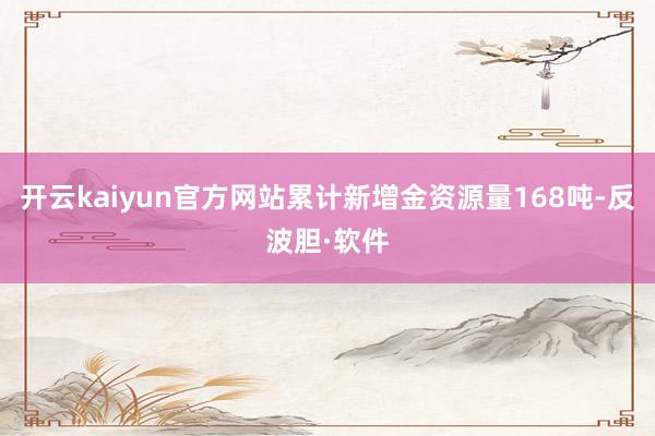 开云kaiyun官方网站累计新增金资源量168吨-反波胆·软件