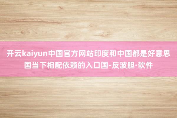 开云kaiyun中国官方网站印度和中国都是好意思国当下相配依赖的入口国-反波胆·软件