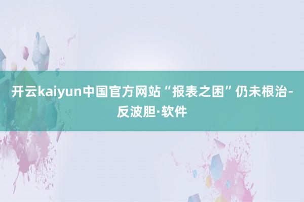 开云kaiyun中国官方网站“报表之困”仍未根治-反波胆·软件