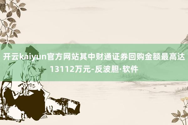 开云kaiyun官方网站其中财通证券回购金额最高达13112万元-反波胆·软件