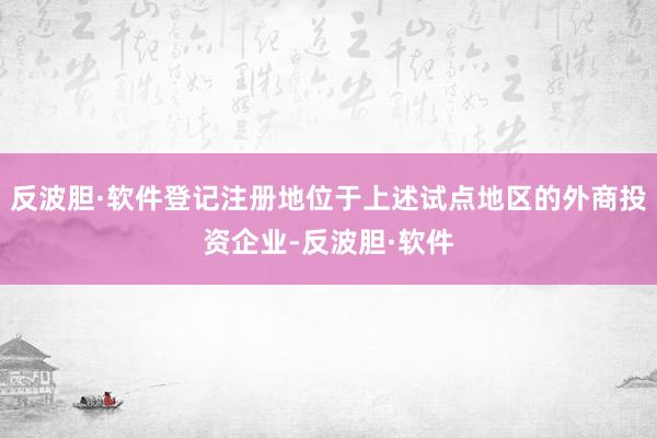 反波胆·软件登记注册地位于上述试点地区的外商投资企业-反波胆·软件