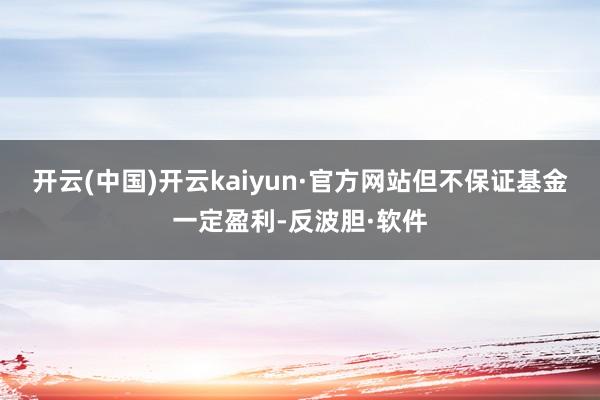 开云(中国)开云kaiyun·官方网站但不保证基金一定盈利-反波胆·软件