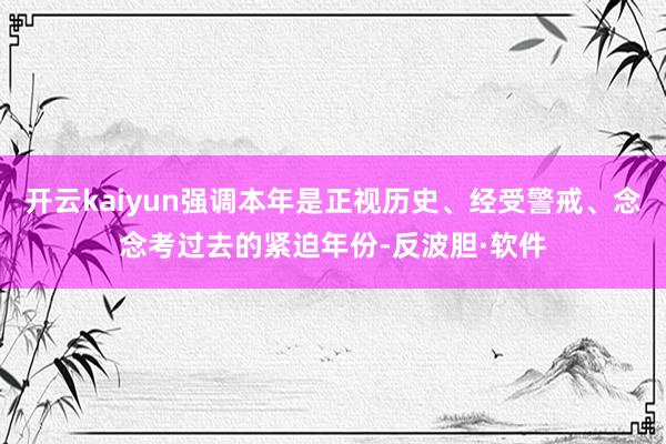开云kaiyun强调本年是正视历史、经受警戒、念念考过去的紧迫年份-反波胆·软件
