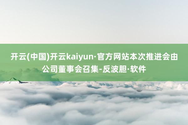 开云(中国)开云kaiyun·官方网站本次推进会由公司董事会召集-反波胆·软件