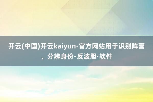 开云(中国)开云kaiyun·官方网站用于识别阵营、分辨身份-反波胆·软件
