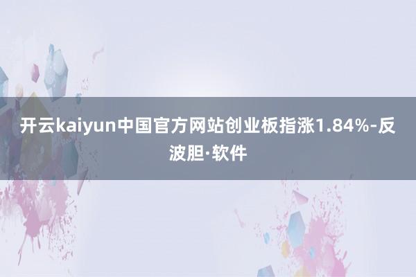 开云kaiyun中国官方网站创业板指涨1.84%-反波胆·软件