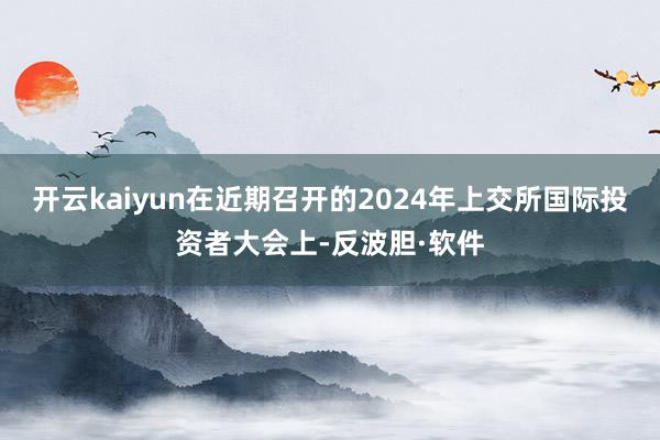 开云kaiyun　　在近期召开的2024年上交所国际投资者大会上-反波胆·软件