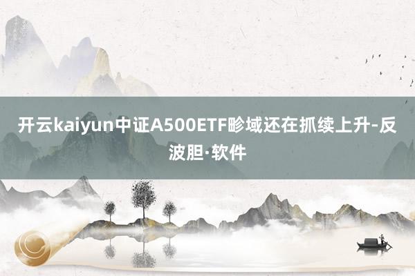 开云kaiyun中证A500ETF畛域还在抓续上升-反波胆·软件
