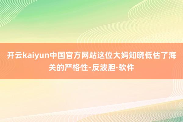 开云kaiyun中国官方网站这位大妈知晓低估了海关的严格性-反波胆·软件