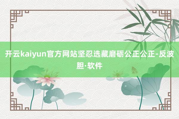 开云kaiyun官方网站坚忍选藏磨砺公正公正-反波胆·软件