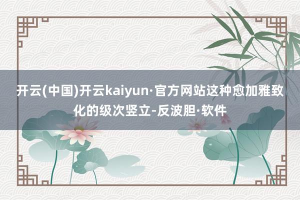 开云(中国)开云kaiyun·官方网站 这种愈加雅致化的级次竖立-反波胆·软件
