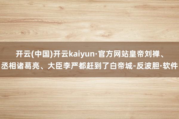 开云(中国)开云kaiyun·官方网站皇帝刘禅、丞相诸葛亮、大臣李严都赶到了白帝城-反波胆·软件