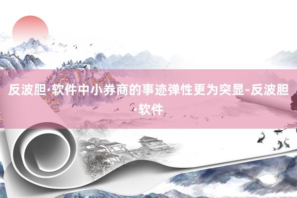 反波胆·软件中小券商的事迹弹性更为突显-反波胆·软件