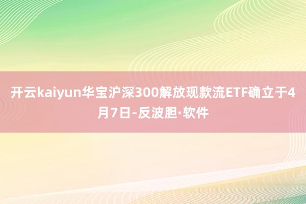 开云kaiyun华宝沪深300解放现款流ETF确立于4月7日-反波胆·软件