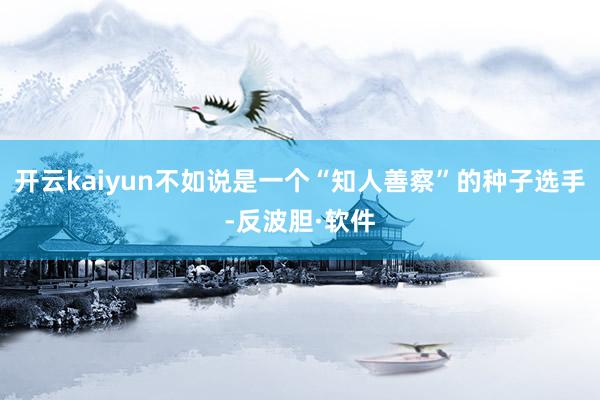 开云kaiyun不如说是一个“知人善察”的种子选手-反波胆·软件