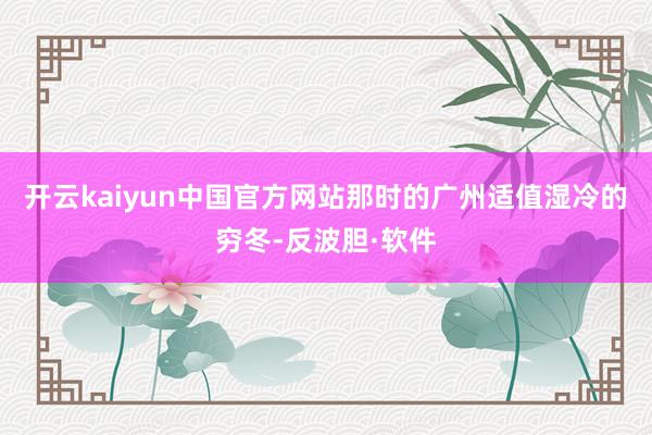 开云kaiyun中国官方网站那时的广州适值湿冷的穷冬-反波胆·软件