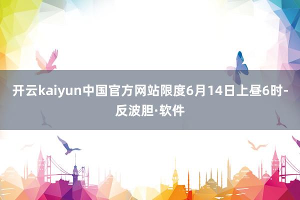开云kaiyun中国官方网站限度6月14日上昼6时-反波胆·软件