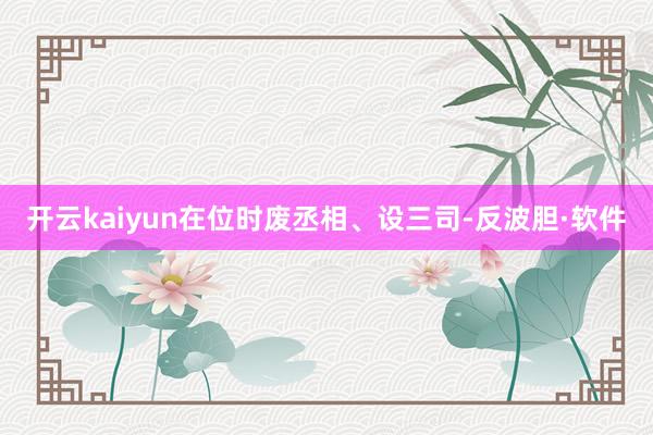 开云kaiyun在位时废丞相、设三司-反波胆·软件