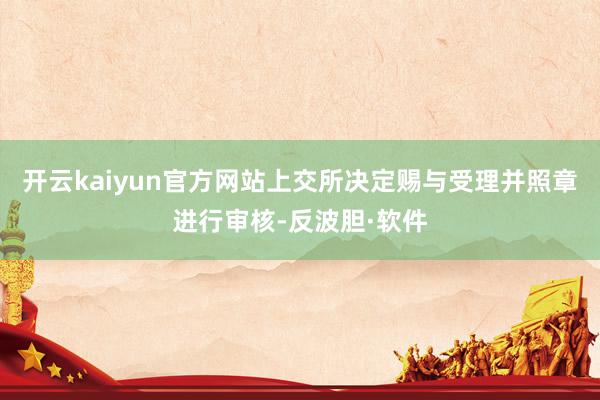 开云kaiyun官方网站上交所决定赐与受理并照章进行审核-反波胆·软件