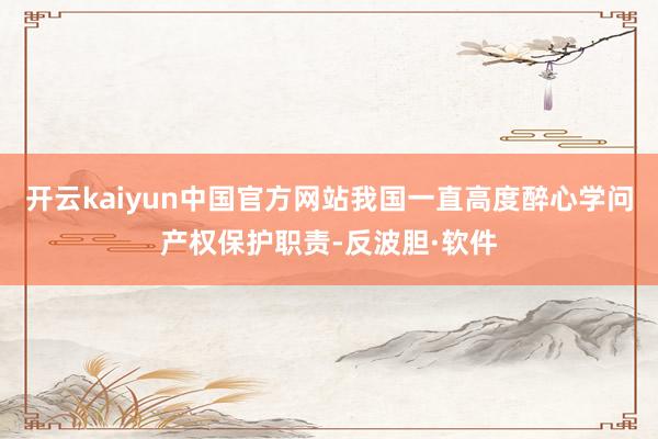 开云kaiyun中国官方网站我国一直高度醉心学问产权保护职责-反波胆·软件