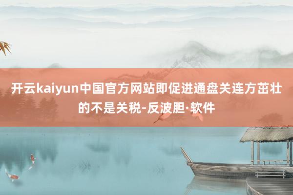 开云kaiyun中国官方网站即促进通盘关连方茁壮的不是关税-反波胆·软件