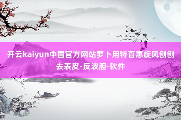 开云kaiyun中国官方网站萝卜用特百惠旋风刨刨去表皮-反波胆·软件