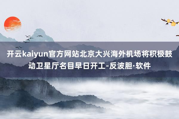 开云kaiyun官方网站北京大兴海外机场将积极鼓动卫星厅名目早日开工-反波胆·软件