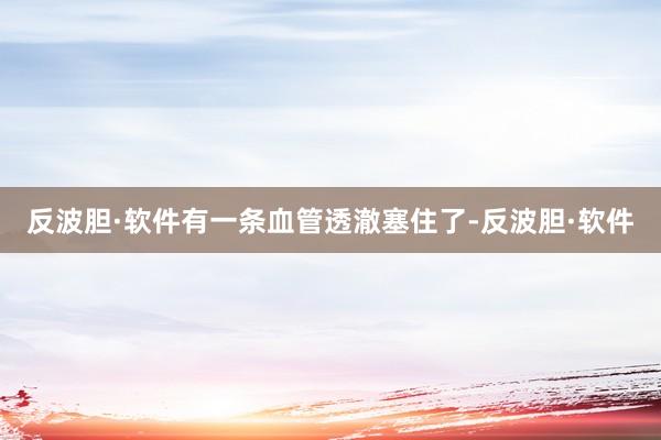 反波胆·软件有一条血管透澈塞住了-反波胆·软件
